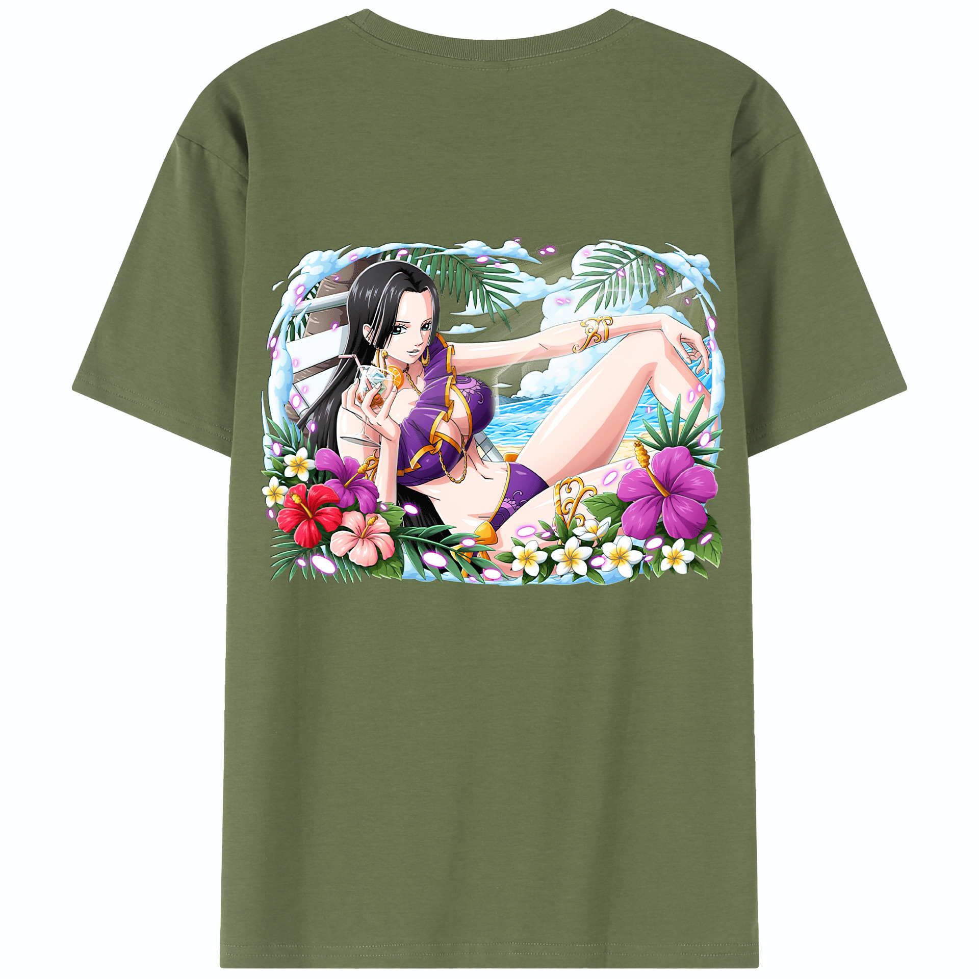 ワンピース ボア・ハンコック ONE PIECE Boa·Hancock 綿100％半袖Tシャツ（背面プリント）